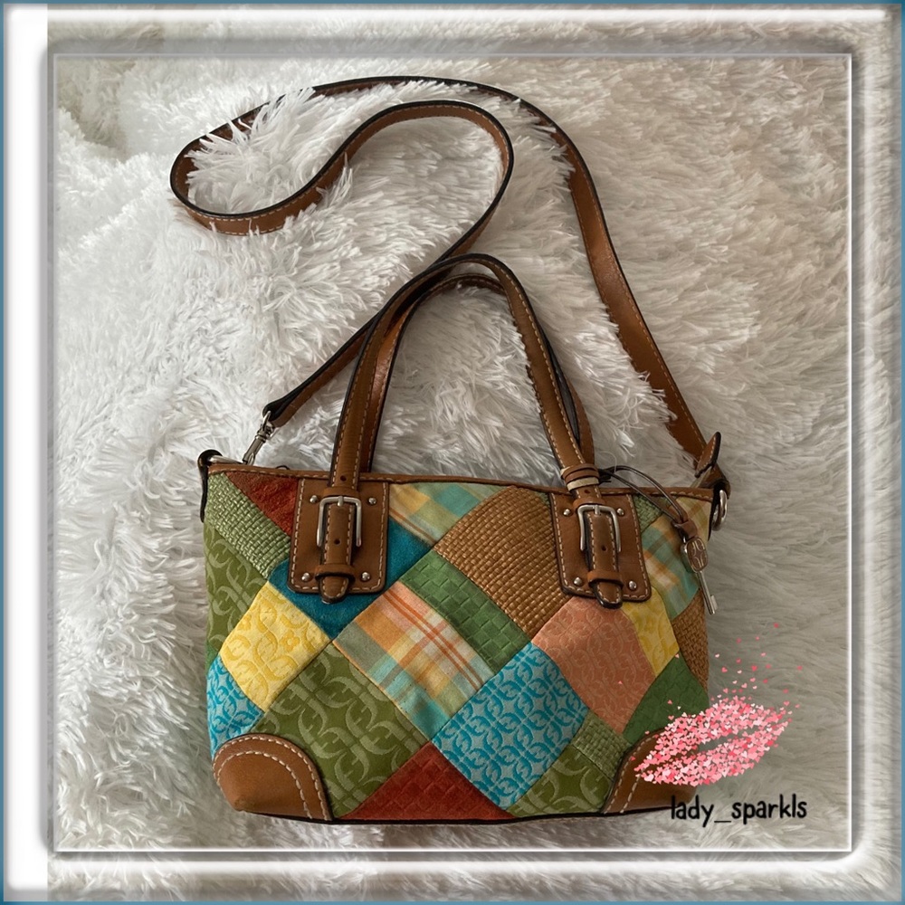 Fossil | Patchwork/ Weave Leather Multi Color Bag - image 1